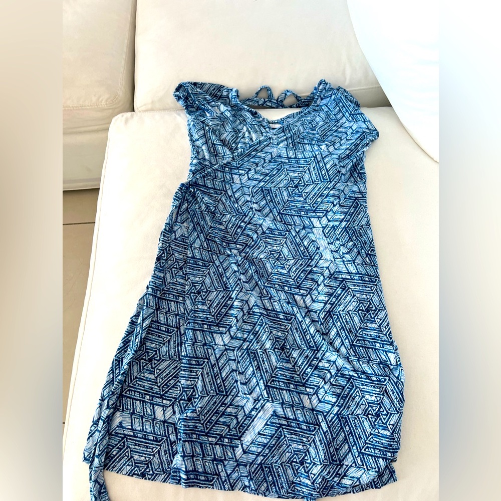 Blue wrap around dress